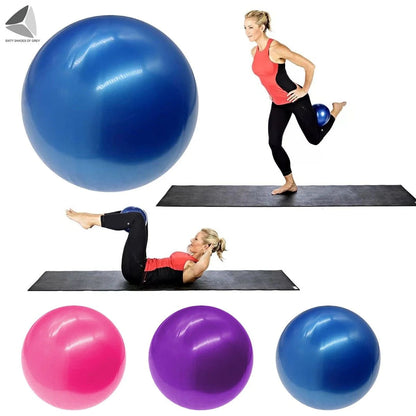 9.84 Inch Anti-Burst Pilates Exercise Ball - Mini Bender Ball with Inflatable Straw for Stability, Barre, Yoga, Core Training & Physical Therapy (Blue)