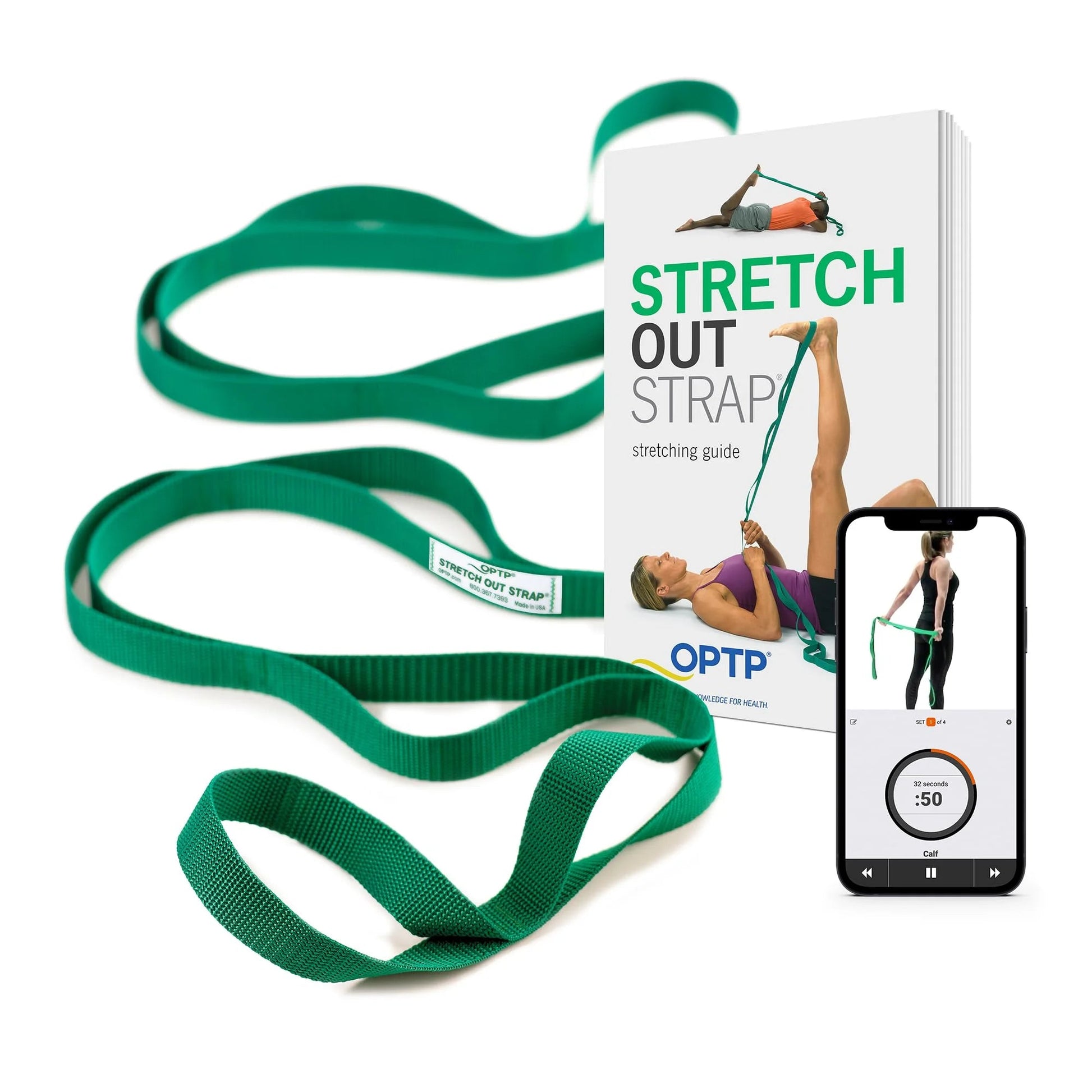 The Original Stretch Out Strap with Exercise Book, Top Choice Stretch Out Straps for Physical Therapy, Yoga Stretching Strap or Knee Therapy Strap by