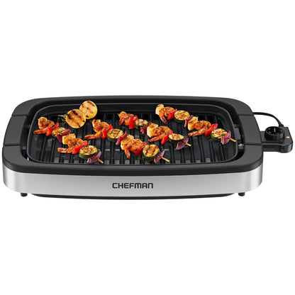 Smokeless Indoor Electric Grill, Adjustable Temperature Control, Dishwasher-Safe Parts