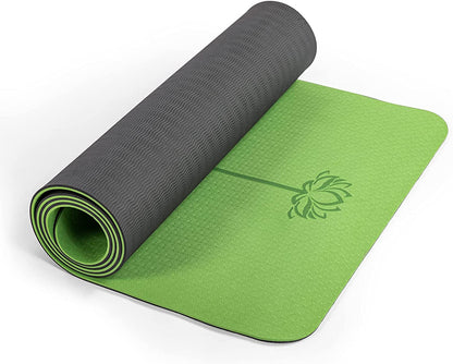 Premium Eco-Friendly Non-Slip Yoga Mat - 1/4" Thick Pilates Fitness Mat for Women with Carrying Sling & Storage Bag - Perfect for Home Workouts!