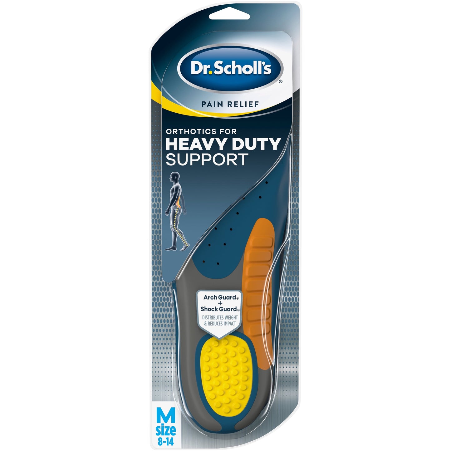 Ultimate Pain Relief Orthotic Insoles for Men - Heavy Duty Support, Sizes 8-14, 1 Pair