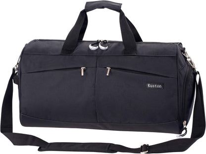 Navy Blue Sports Gym Bag with Shoe Compartment & Wet Pocket - Perfect Duffel for Men & Women!