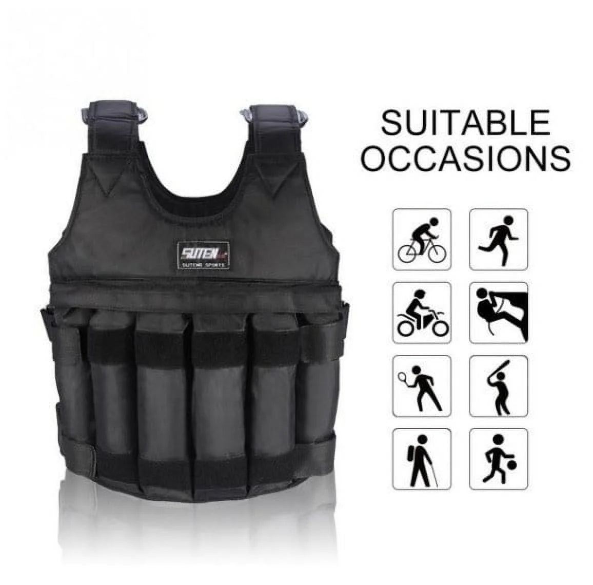 Maximize Your Workouts with Our Adjustable Weighted Vest for Men - Supports Up to 110lbs!