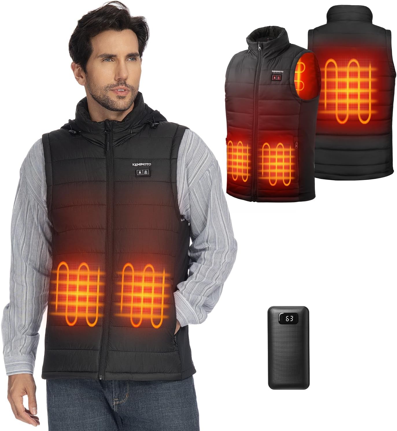 Men's Rechargeable Electric Heated Vest - Lightweight