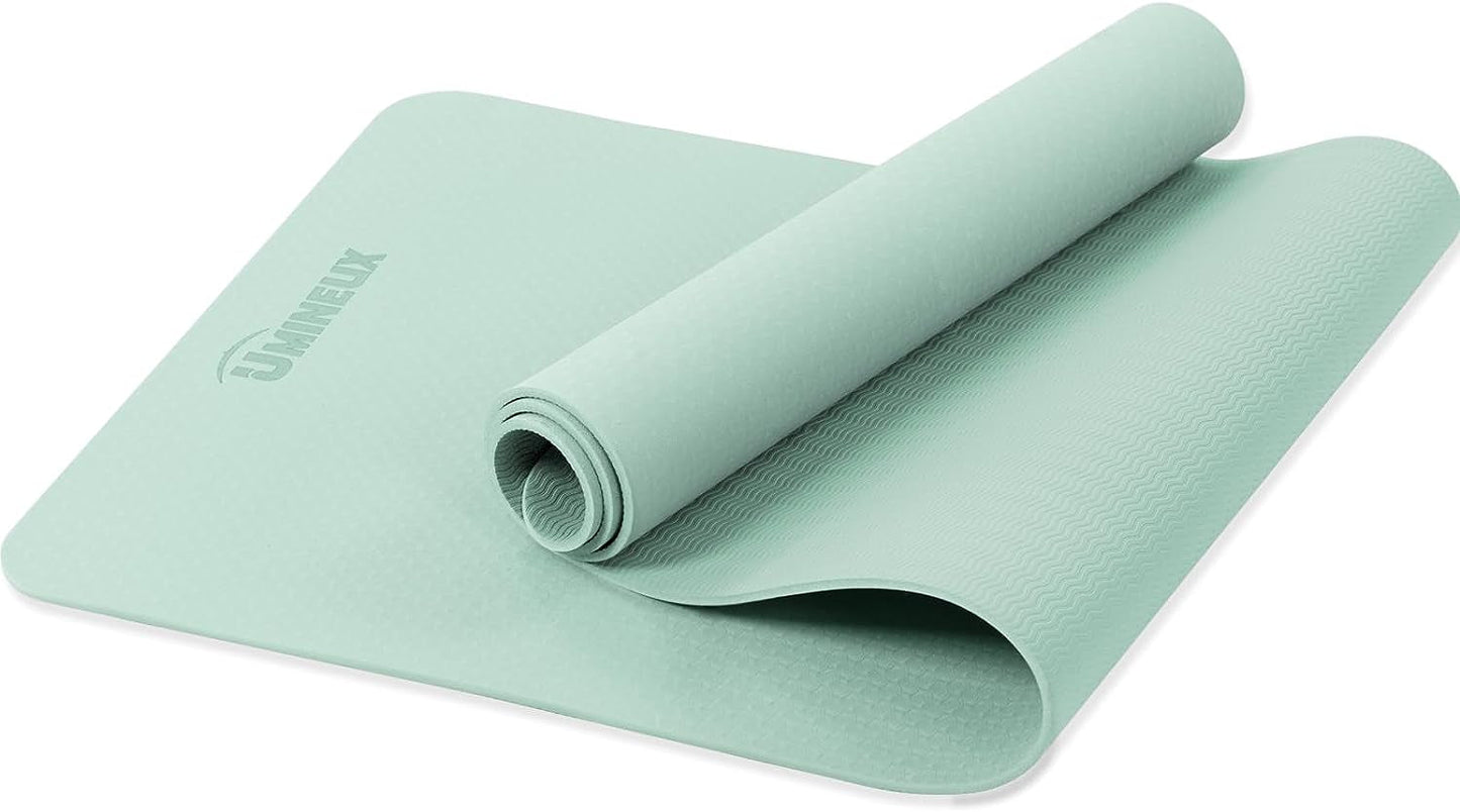 Premium Eco-Friendly Non-Slip Yoga Mat - 1/4" Thick Pilates Fitness Mat for Women with Carrying Sling & Storage Bag - Perfect for Home Workouts!