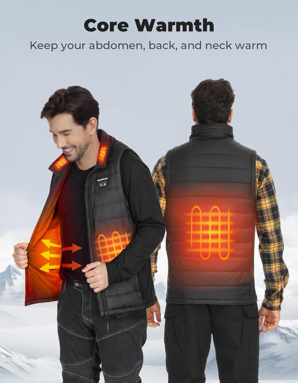 Men's Rechargeable Electric Heated Vest - Lightweight