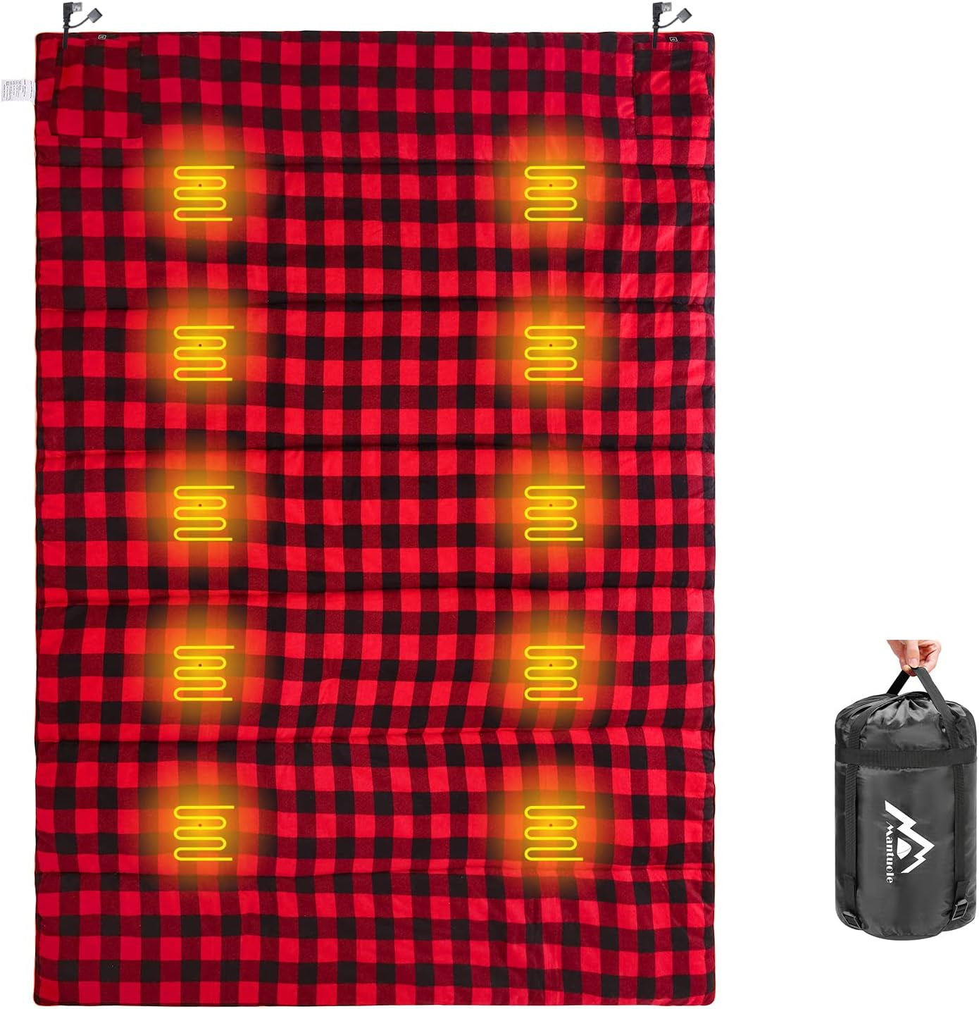 Ultimate Heated Sleeping Bag Pad with 5 Heating Zones - USB Power Supported, Battery Operated, Compact Design Included!