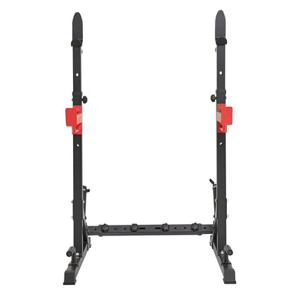 VEVOR Heavy-Duty Adjustable Squat Stand Power Rack with Weight Plate Storage, Supports Up to 600 lbs - Ideal for Home and Gym Fitness Regimens