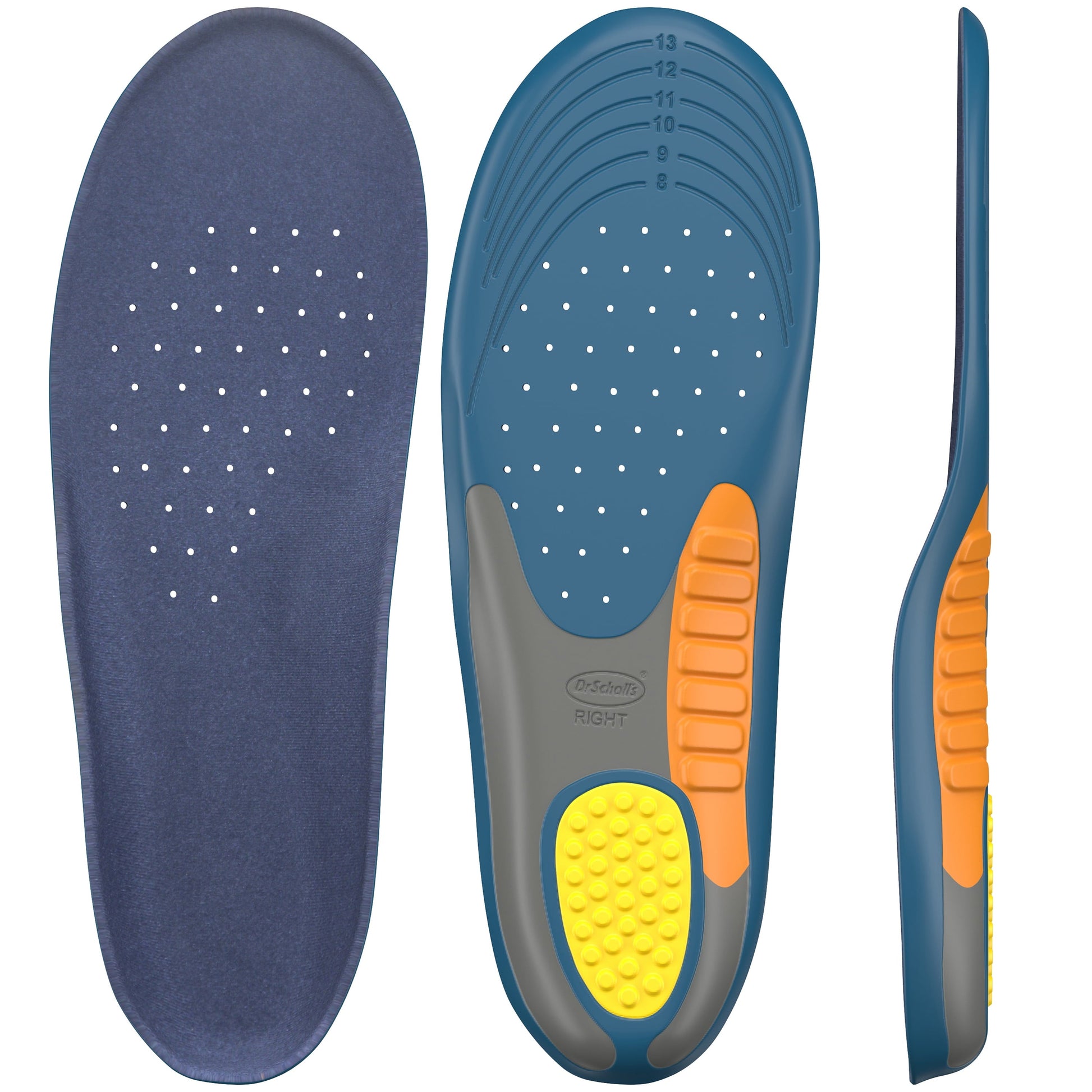 Ultimate Pain Relief Orthotic Insoles for Men - Heavy Duty Support, Sizes 8-14, 1 Pair