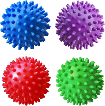 Deep Tissue Massage Balls - Spiky Foot Roller for Plantar Fasciitis and Myofascial Release Therapy, Blue (Set of 2)