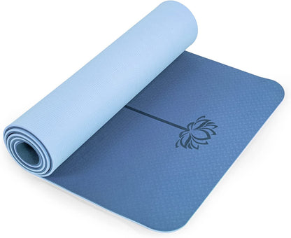 Premium Eco-Friendly Non-Slip Yoga Mat - 1/4" Thick Pilates Fitness Mat for Women with Carrying Sling & Storage Bag - Perfect for Home Workouts!