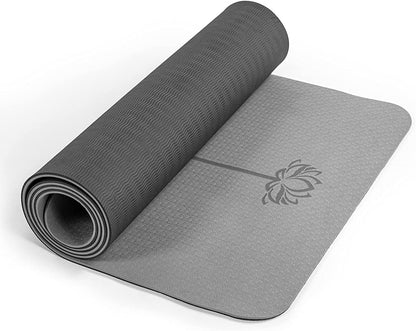 Premium Eco-Friendly Non-Slip Yoga Mat - 1/4" Thick Pilates Fitness Mat for Women with Carrying Sling & Storage Bag - Perfect for Home Workouts!