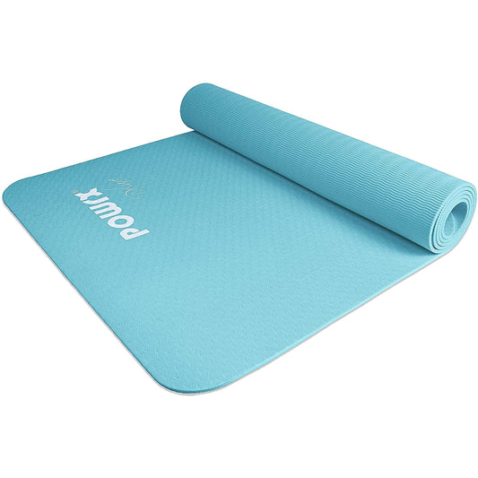 POWRX Yoga Mat TPE with Bag | Excersize Mat for Workout | Non-Slip Large Yoga Mat