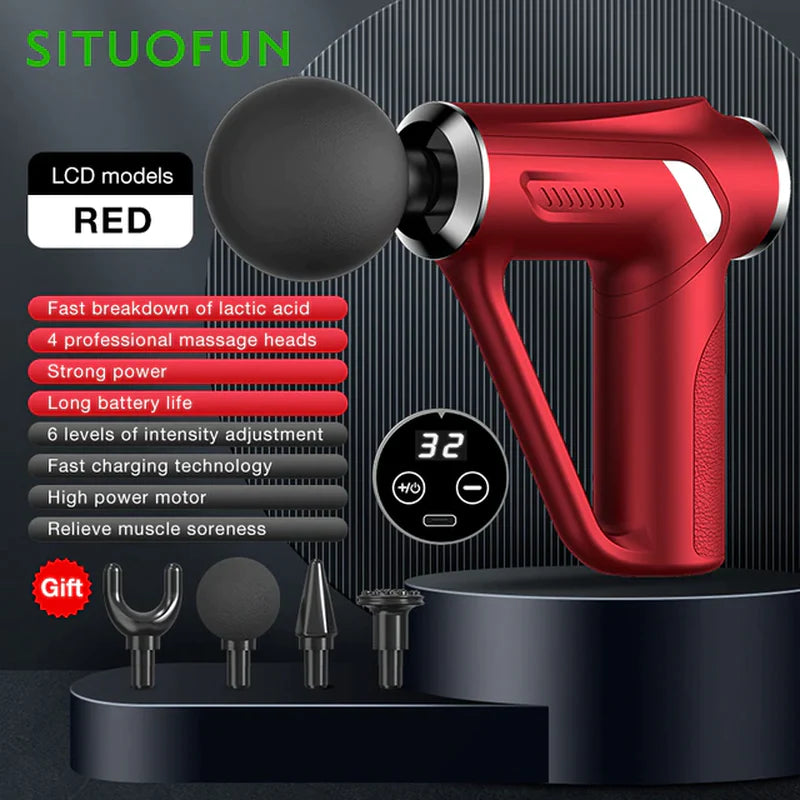 SITUOFUN Professional Massage Gun with 32 Adjustable Levels for Deep Tissue Relief in Neck, Back, and Body Muscles