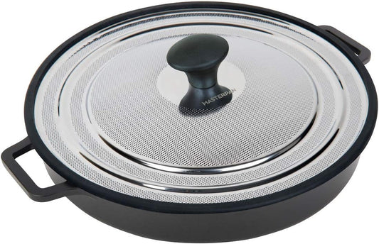 Non-Stick Stovetop Oven Grill Pan with Heat-In Steam-Out Lid, Nonstick Cookware, 12", Black,