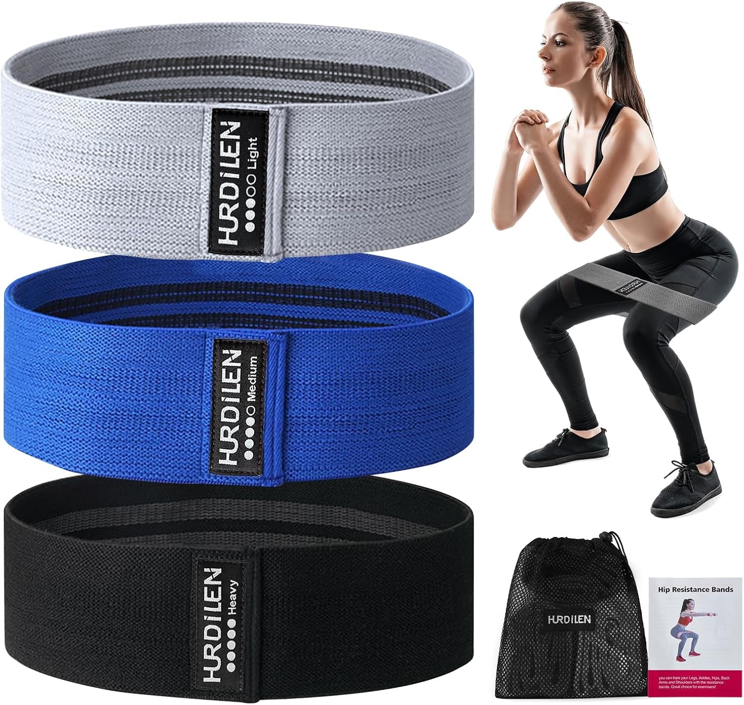 Professional Resistance Bands for Exercise - Versatile Elastic Stretch Bands for Strength Training, Physical Therapy, and Yoga with Carry Bag - Suitable for Men and Women, 3 Resistance Levels