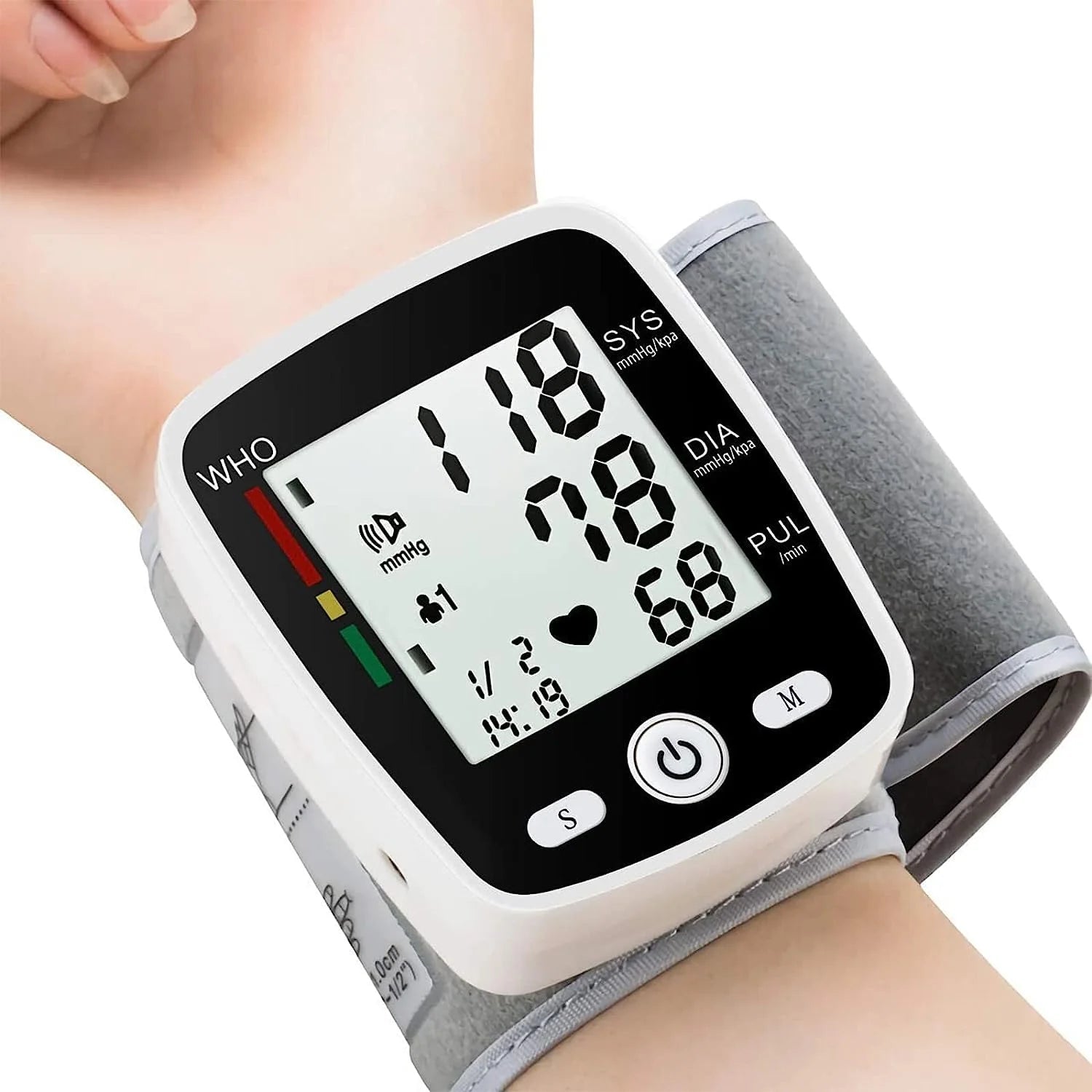 Wrist Blood Pressure Monitors for Home Use Digital Blood Pressure Machine with Voice Adjustable 5.3-7.7" Cuff BP Machine Dual Users Mode