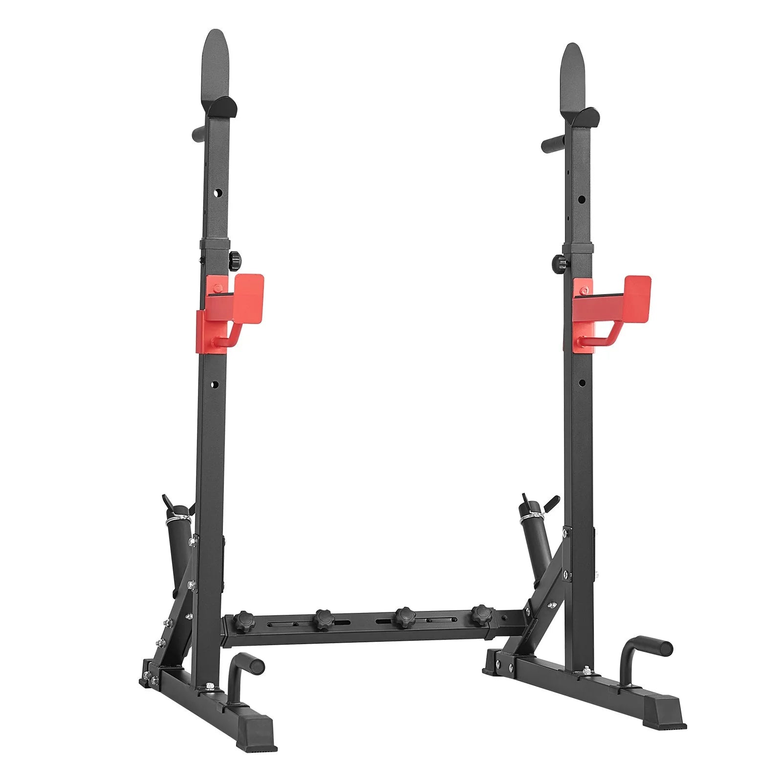 VEVOR Heavy-Duty Adjustable Squat Stand Power Rack with Weight Plate Storage, Supports Up to 600 lbs - Ideal for Home and Gym Fitness Regimens