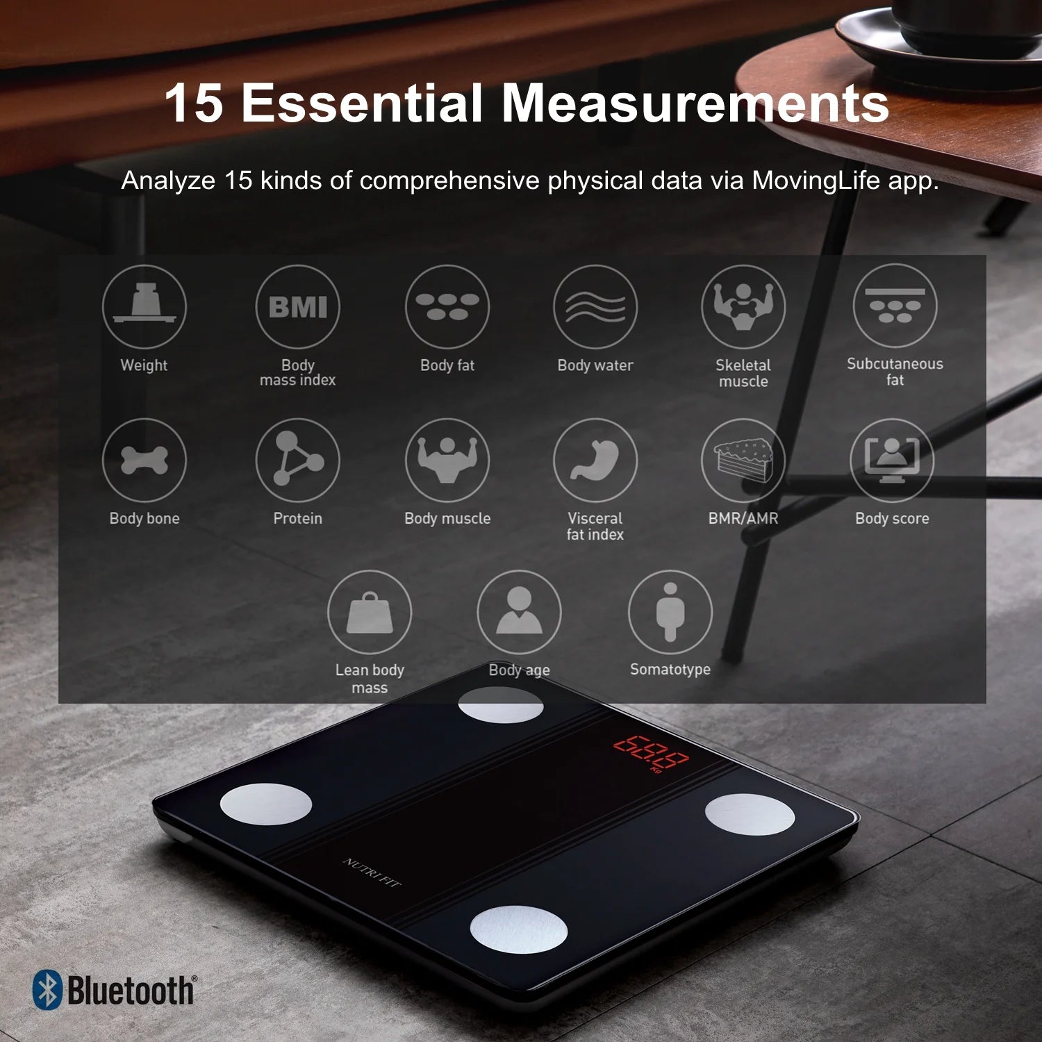 Smart Scale for Body Weight Digital Bathroom Scales with Bluetooth