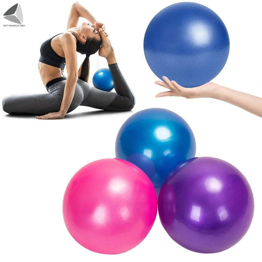 9.84 Inch Pilates Exercise Ball, anti Burst Mini Bender Ball with Inflatable Straw for for Stability, Barre, Pilates, Yoga, Core Training and Physical Therapy (Blue)