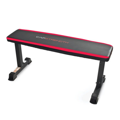 Strength Deluxe Flat Fitness Weight Bench, Black