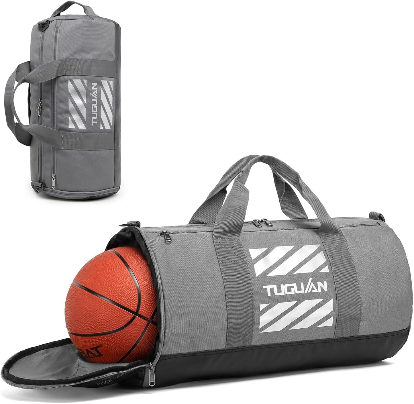 Professional Basketball Gym Duffle Bag for Men and Women with Wet Pocket and Shoe Compartment, 40L Capacity, Ideal for Travel and Overnight Use, Black