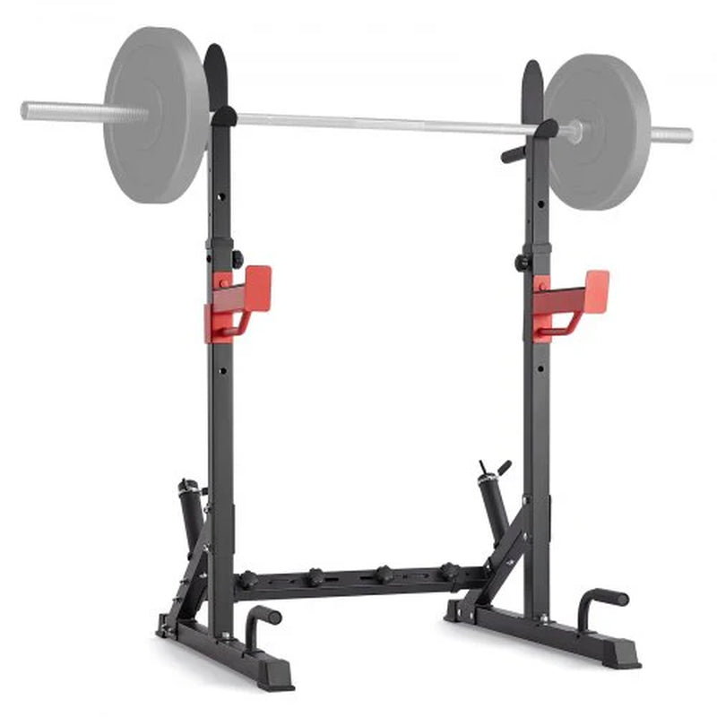 VEVOR Heavy-Duty Adjustable Squat Stand Power Rack with Weight Plate Storage, Supports Up to 600 lbs - Ideal for Home and Gym Fitness Regimens