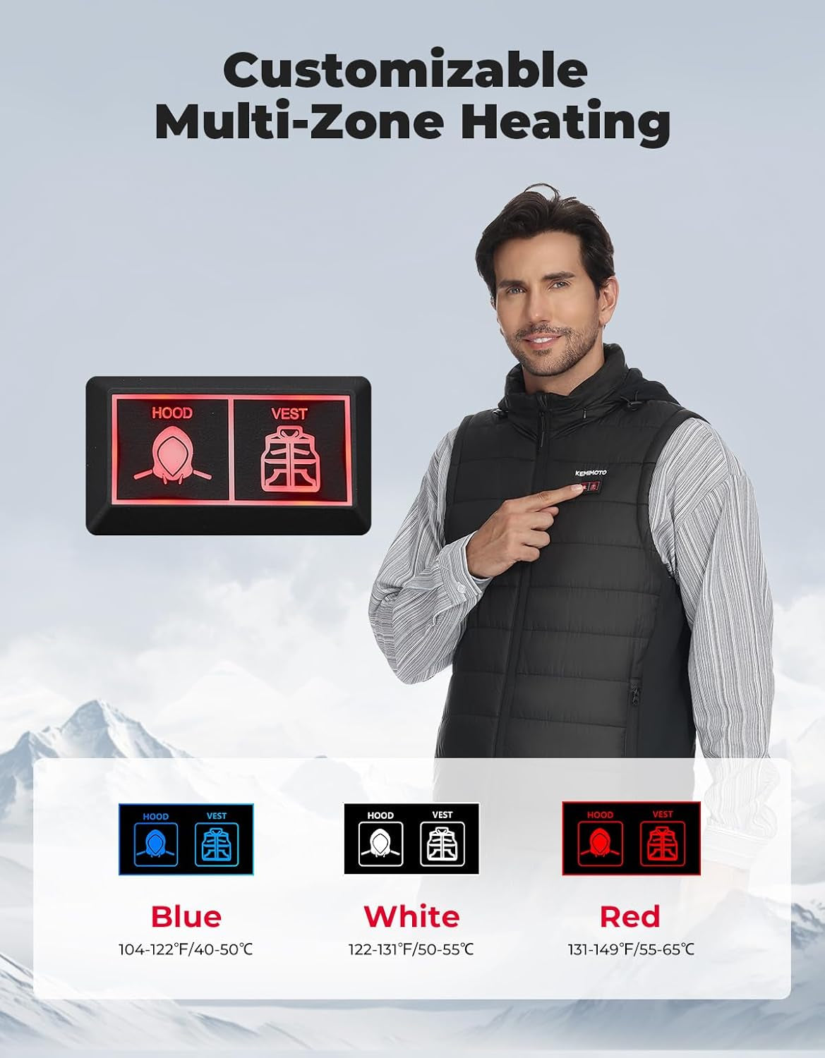 Men's Rechargeable Electric Heated Vest - Lightweight