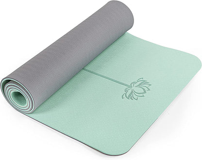 Premium Eco-Friendly Non-Slip Yoga Mat - 1/4" Thick Pilates Fitness Mat for Women with Carrying Sling & Storage Bag - Perfect for Home Workouts!