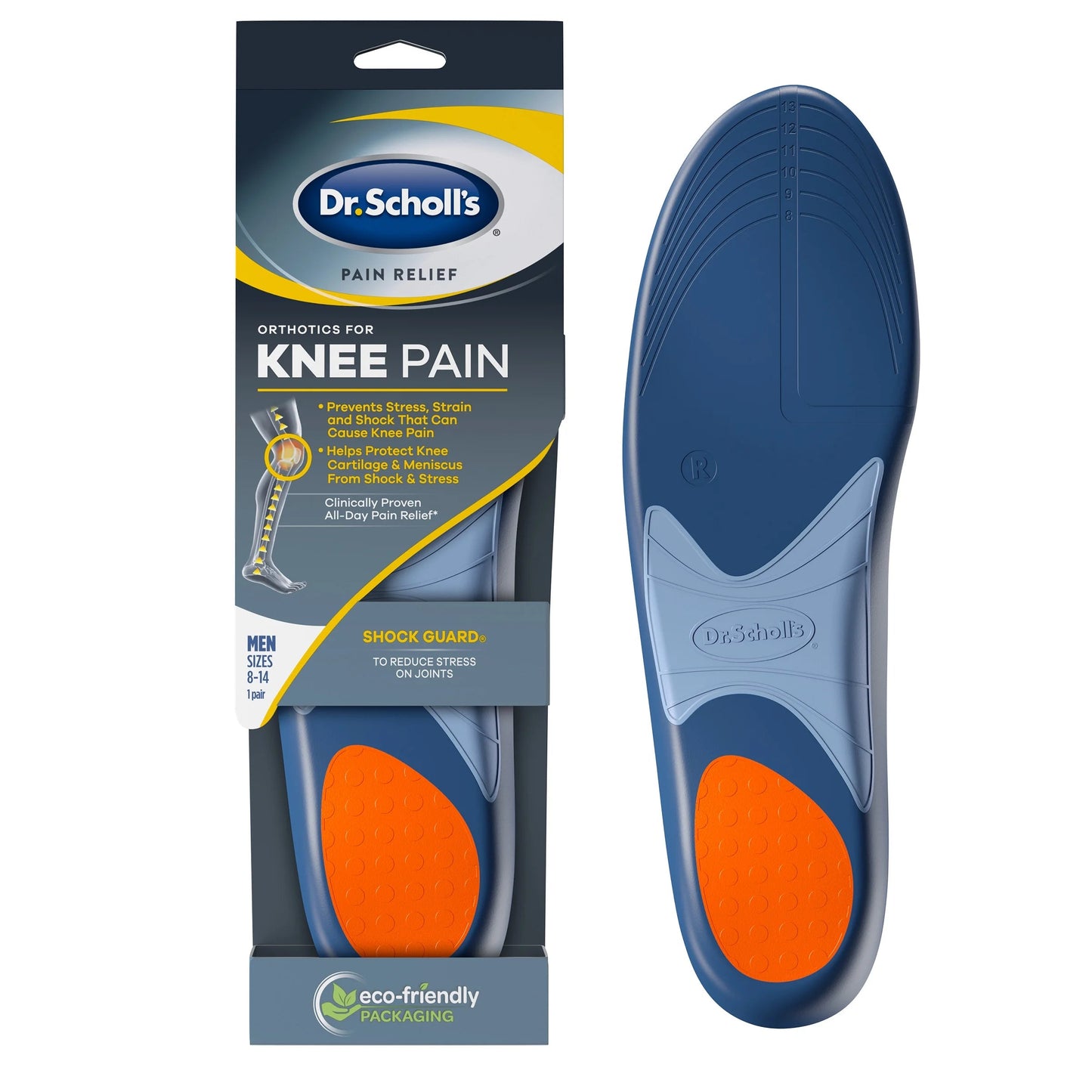 Knee Pain Relief Orthotics, 1 Pair (Men'S 8-14)