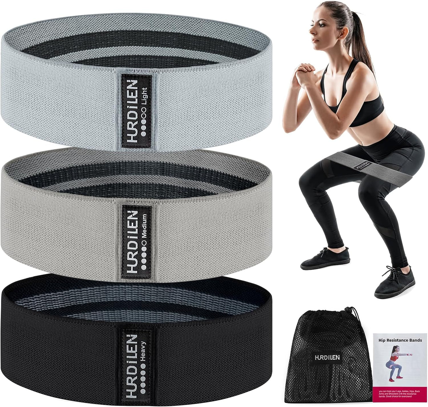 Professional Resistance Bands for Exercise - Versatile Elastic Stretch Bands for Strength Training, Physical Therapy, and Yoga with Carry Bag - Suitable for Men and Women, 3 Resistance Levels